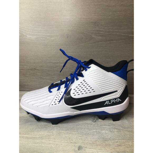 Nike Alpha Menace Strong White Blue Football Cleats II5139-101 Men\'s Size 12 NEW main image 4